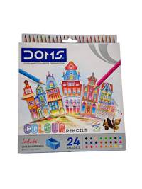 Doms Colored Pencil Plastic Black 19.5*10*1.5 CM 24 Pcs 3+