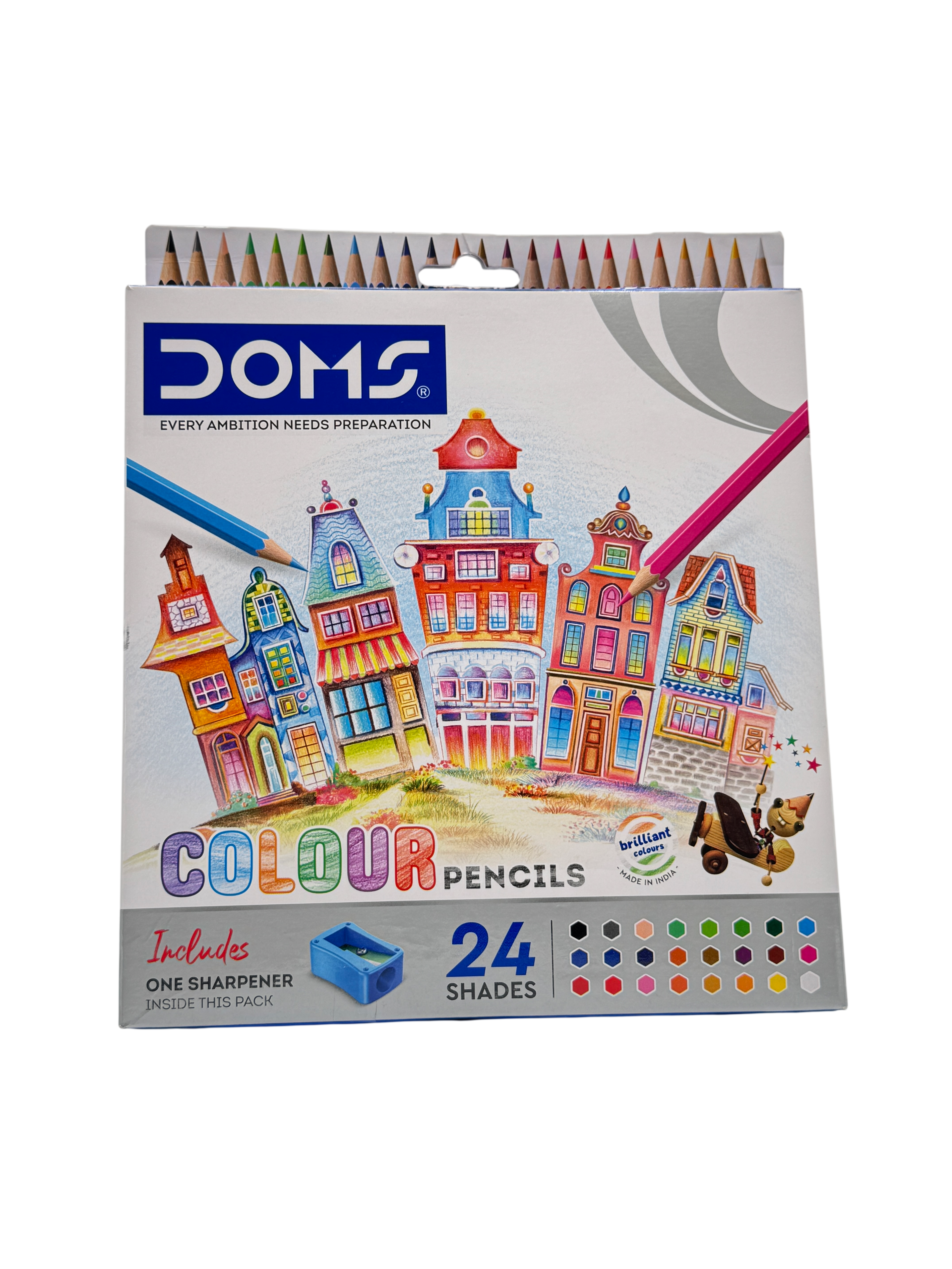 Doms Colored Pencil Plastic Black 19.5*10*1.5 CM 24 Pcs 3+