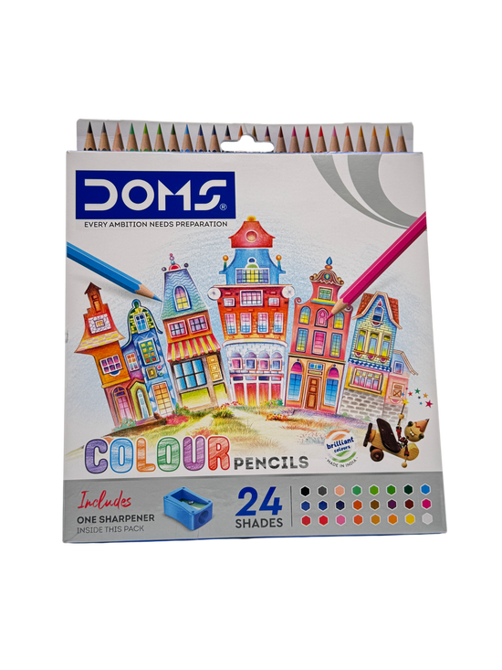 Doms Colored Pencil Plastic Black 19.5*10*1.5 CM 24 Pcs 3+