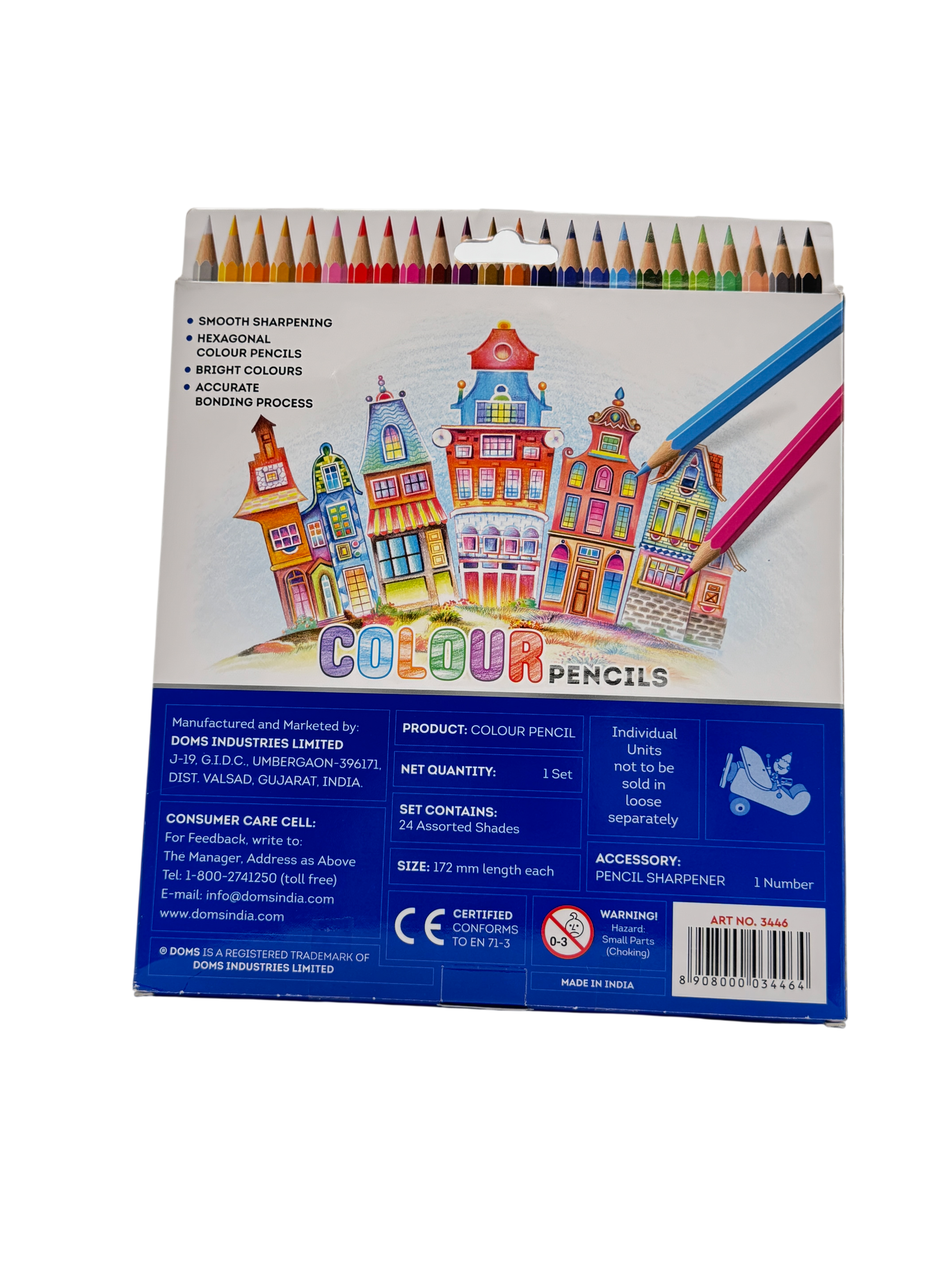 Doms Colored Pencil Plastic Black 19.5*10*1.5 CM 24 Pcs 3+