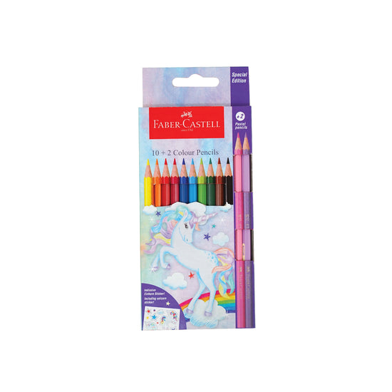FABER-CASTELL UNICORN  COLOUR PENCILS 10 + 2 COLOUR