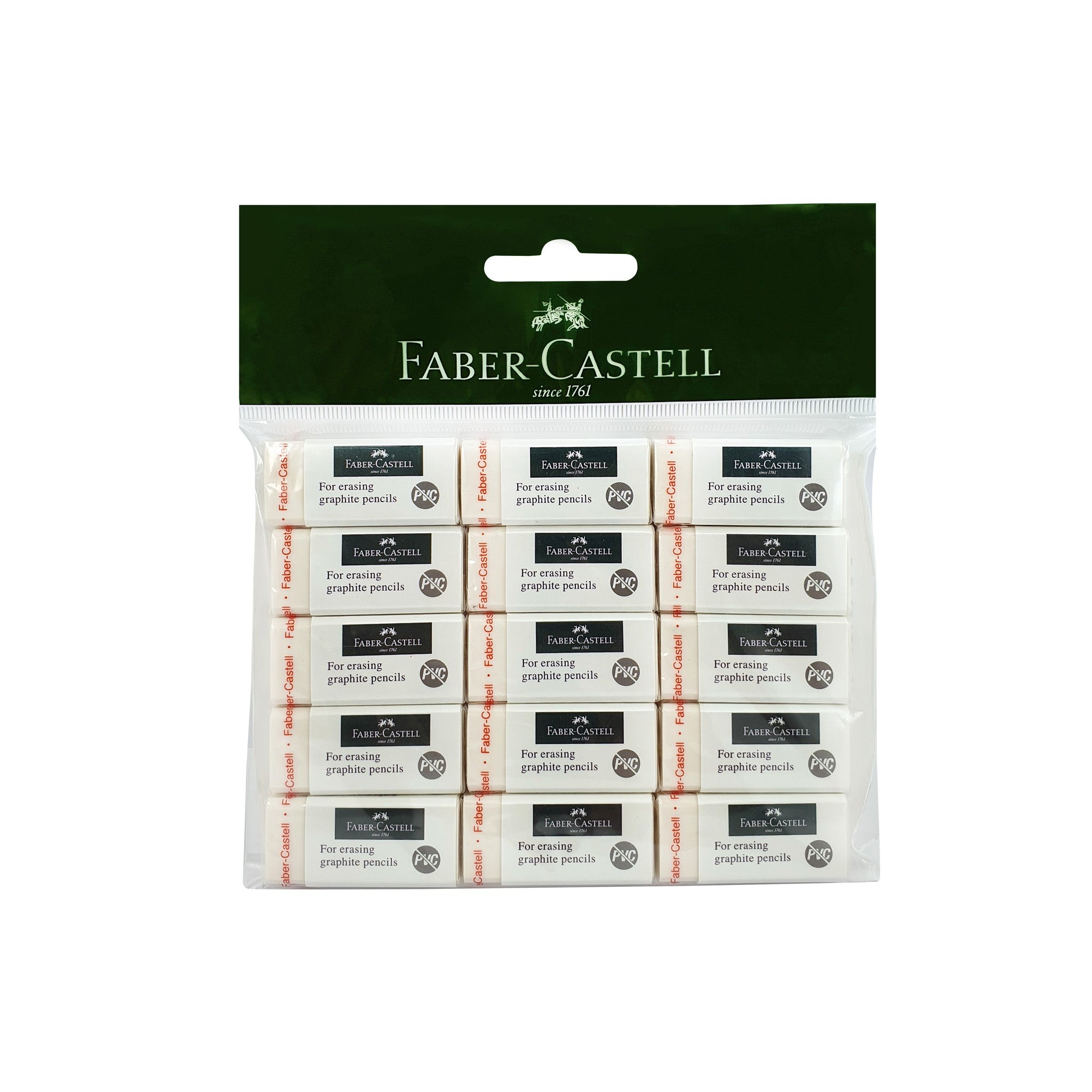 FABER-CASTELL PVC-FREE ERASER MEDIUM 15X