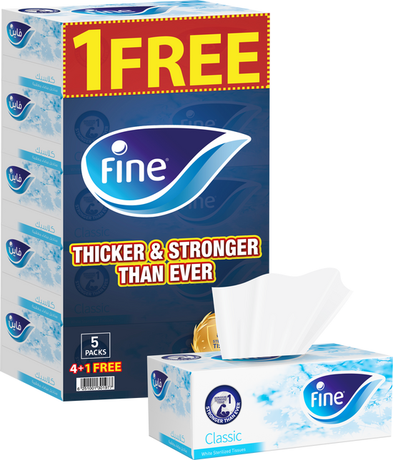 FACIAL TISSUES FINE CLASSIC 170X2 PLIES 4+1 FREE (CARTON OF 05X8) DAWN
