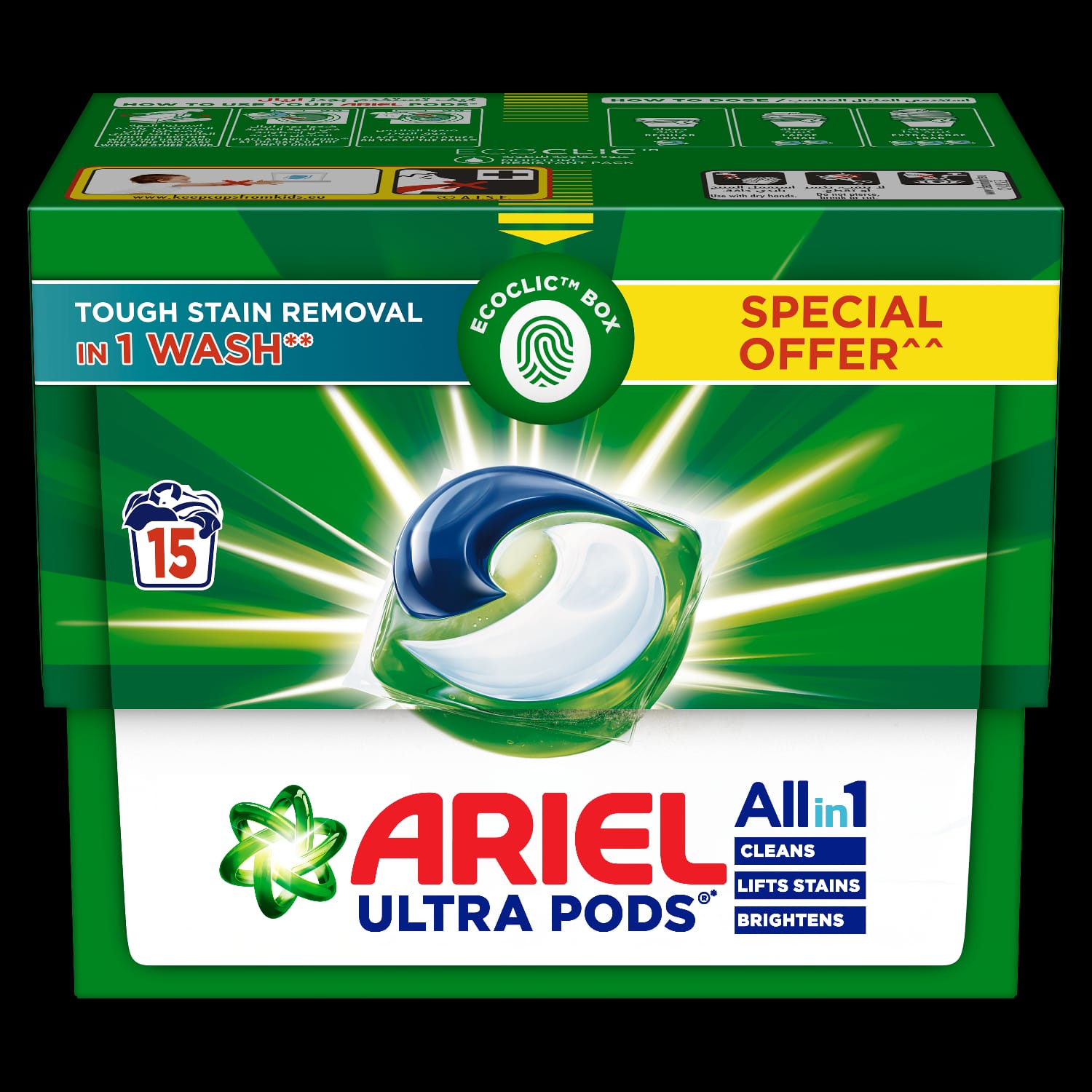 Ariel Pods 15ct TOD Promo     1x4-SU